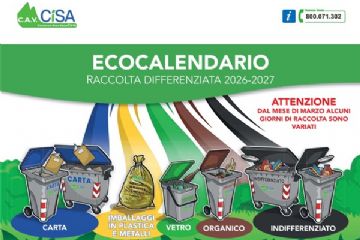 Calendario raccolta differenziata 2026-2027